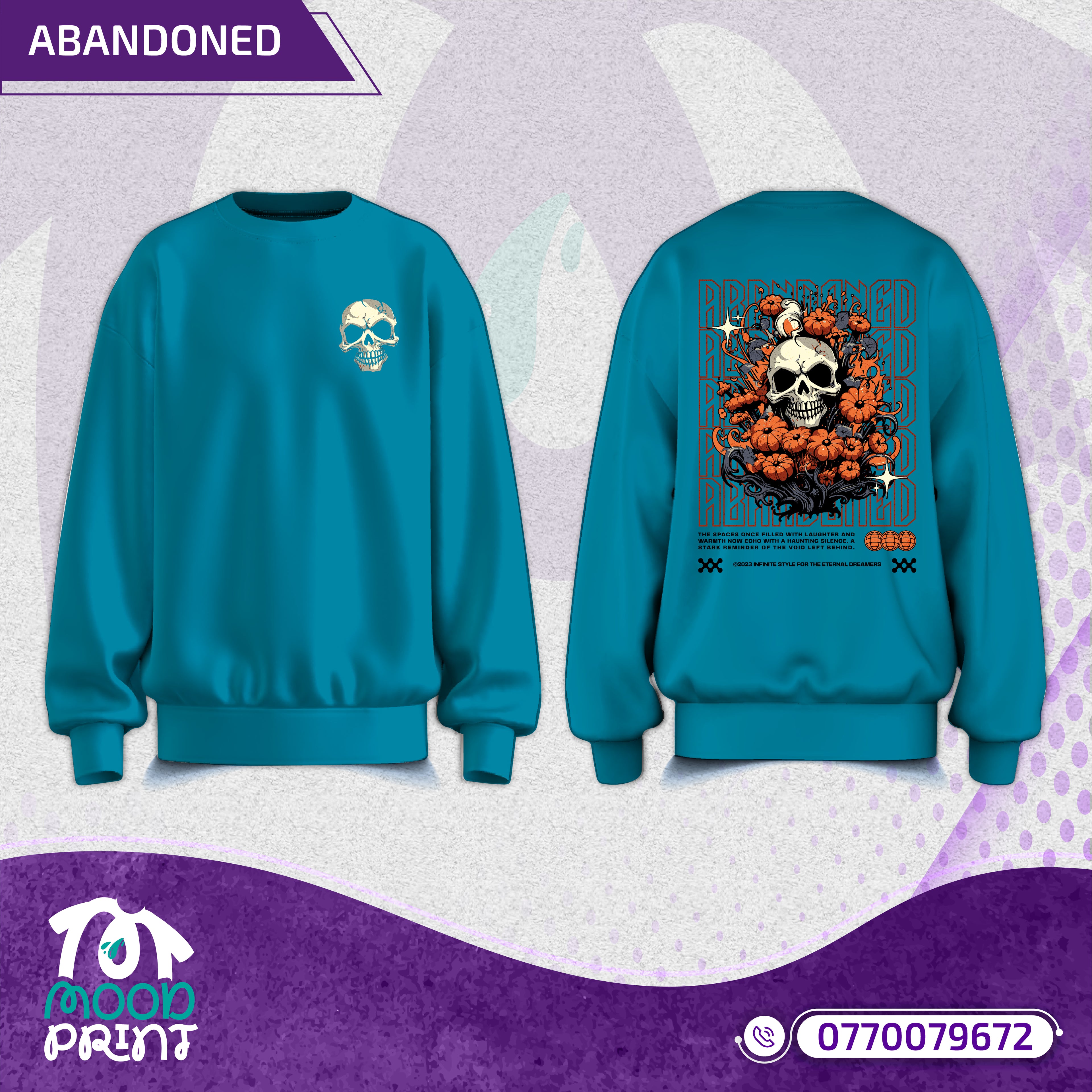 Reborn Skull Abandoned Floral Unisex Pullover