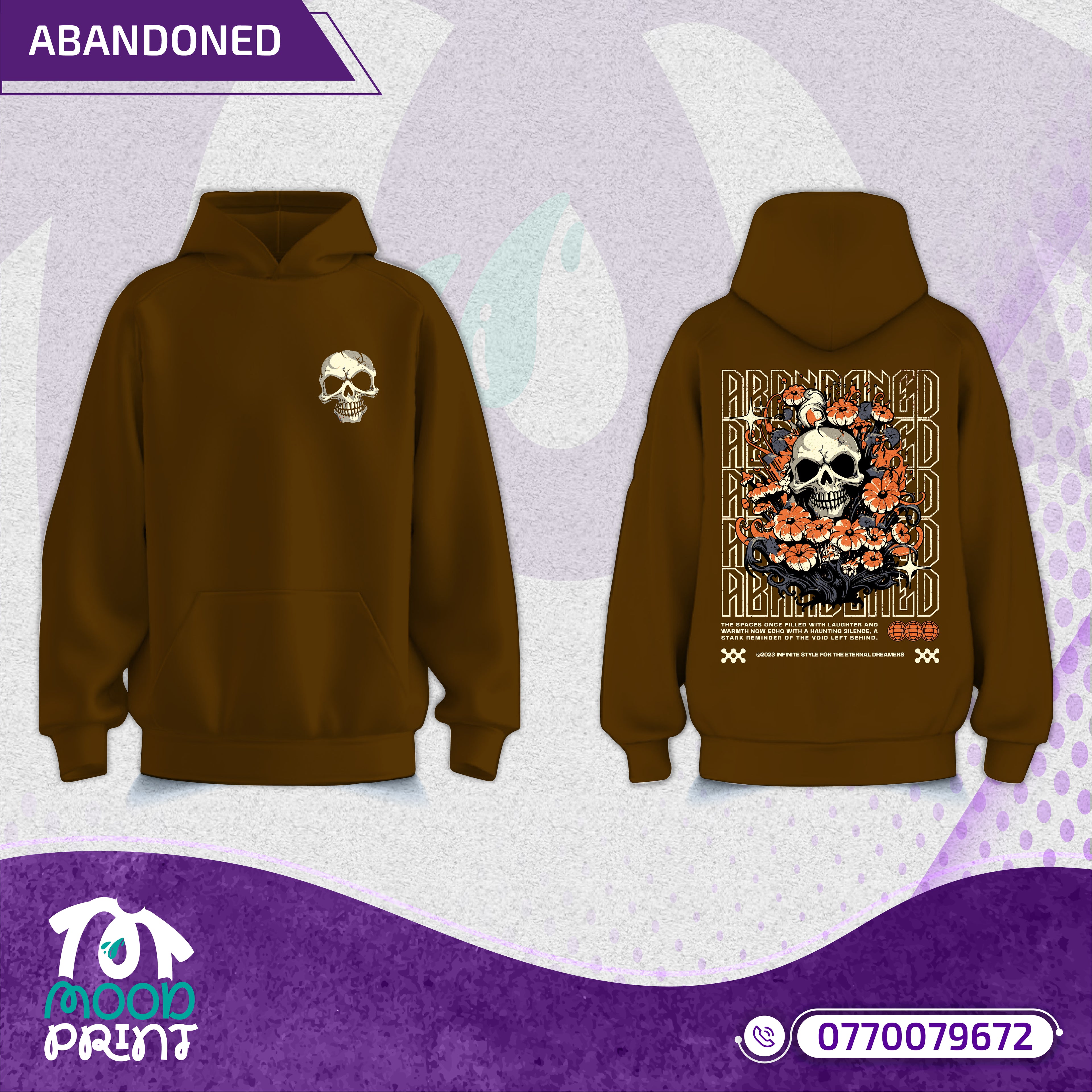 Reborn Skull Abandoned Floral Unisex Hoodie