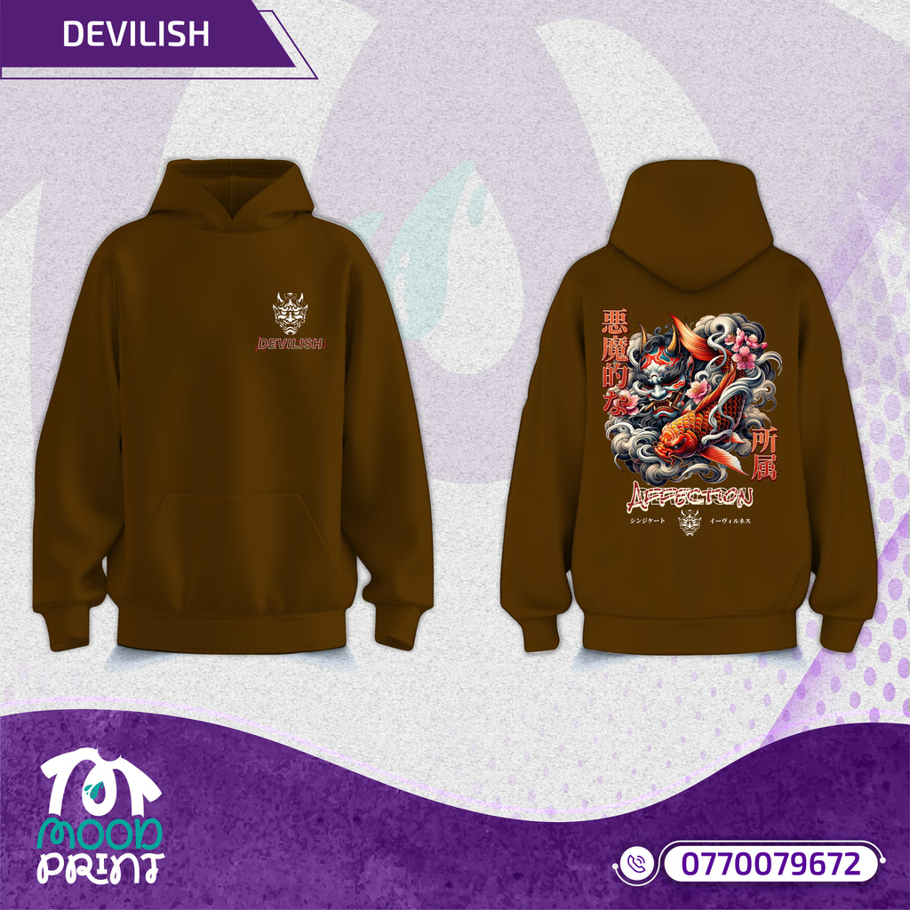 Devilish Infernal Waves Japanese Unisex Hoodie