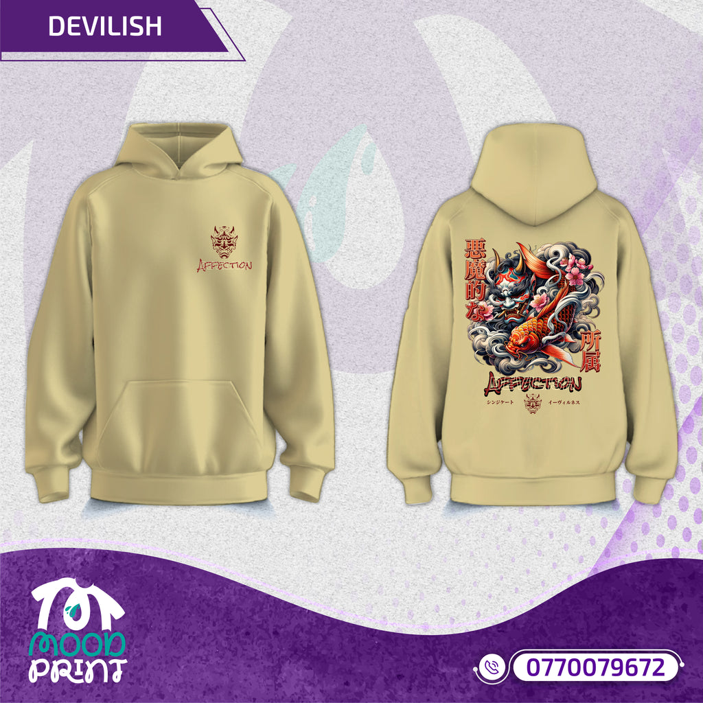 Devilish Infernal Waves Japanese Unisex Hoodie