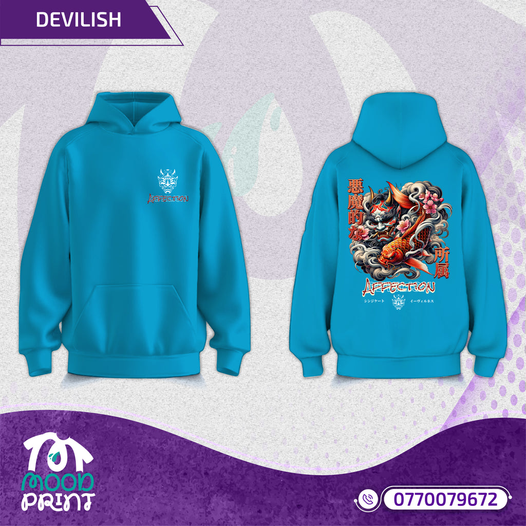 Devilish Infernal Waves Japanese Unisex Hoodie